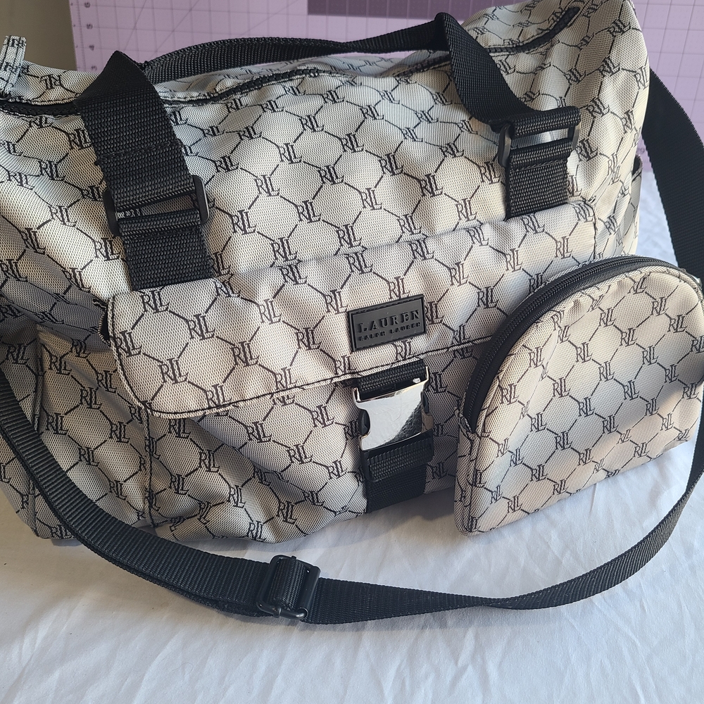 Lauren Ralph Lauren Monogrammed Bag Set Weekender Overnight Toiletry Cosmetic